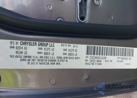 2012 Chrysler 300 from USA, damaged, VIN 2C3CCAAG5CH142399